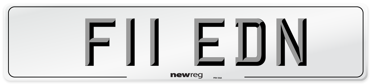 F11 EDN Number Plate from New Reg